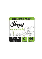 Sleepy Ekonomik Paket Prematüre 0 Numara Organik Cırtlı Bebek Bezi 44 Adet