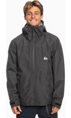 Quiksilver Over Cast Gore Tex Softshell Gore Tex Su Geçirmez Fermuarlı Polyester Erkek Outdoor Mont Koyu Gri