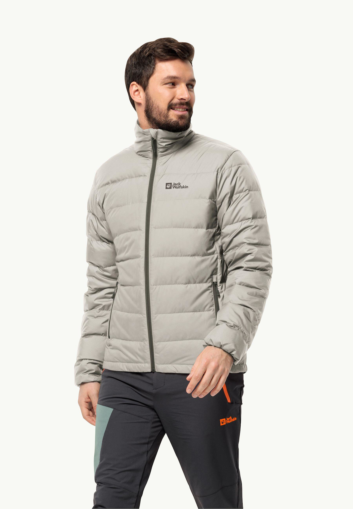 Jack Wolfskin Ather Down Softshell Gore Tex Su Geçirmez Fermuarlı Polyester Erkek Outdoor Mont Bej