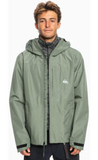 Quiksilver Over Cast Gore Tex Softshell Gore Tex Su Geçirmez Fermuarlı Polyester Erkek Outdoor Mont Yeşil