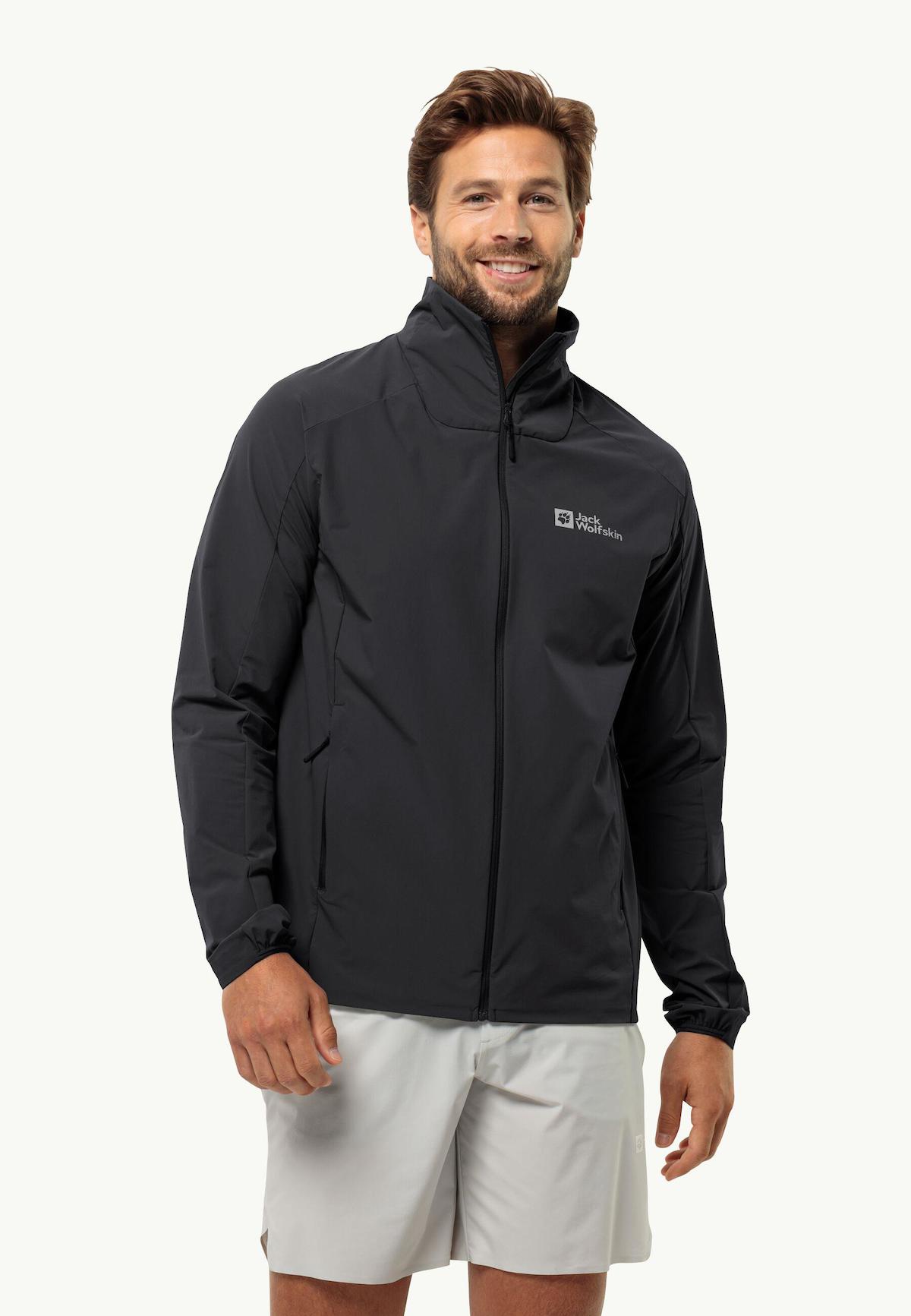Jack Wolfskin Prelight Softshell Gore Tex Su Geçirmez Fermuarlı Polyester Erkek Outdoor Mont Siyah