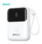 Bwoo Kompakt 10000 mAh Dijital Göstergeli Lightning & Type C Powerbank Beyaz