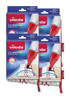 Vileda 1-2 Spray Max 4'lü Yedek Başlık Beyaz-Kırmızı