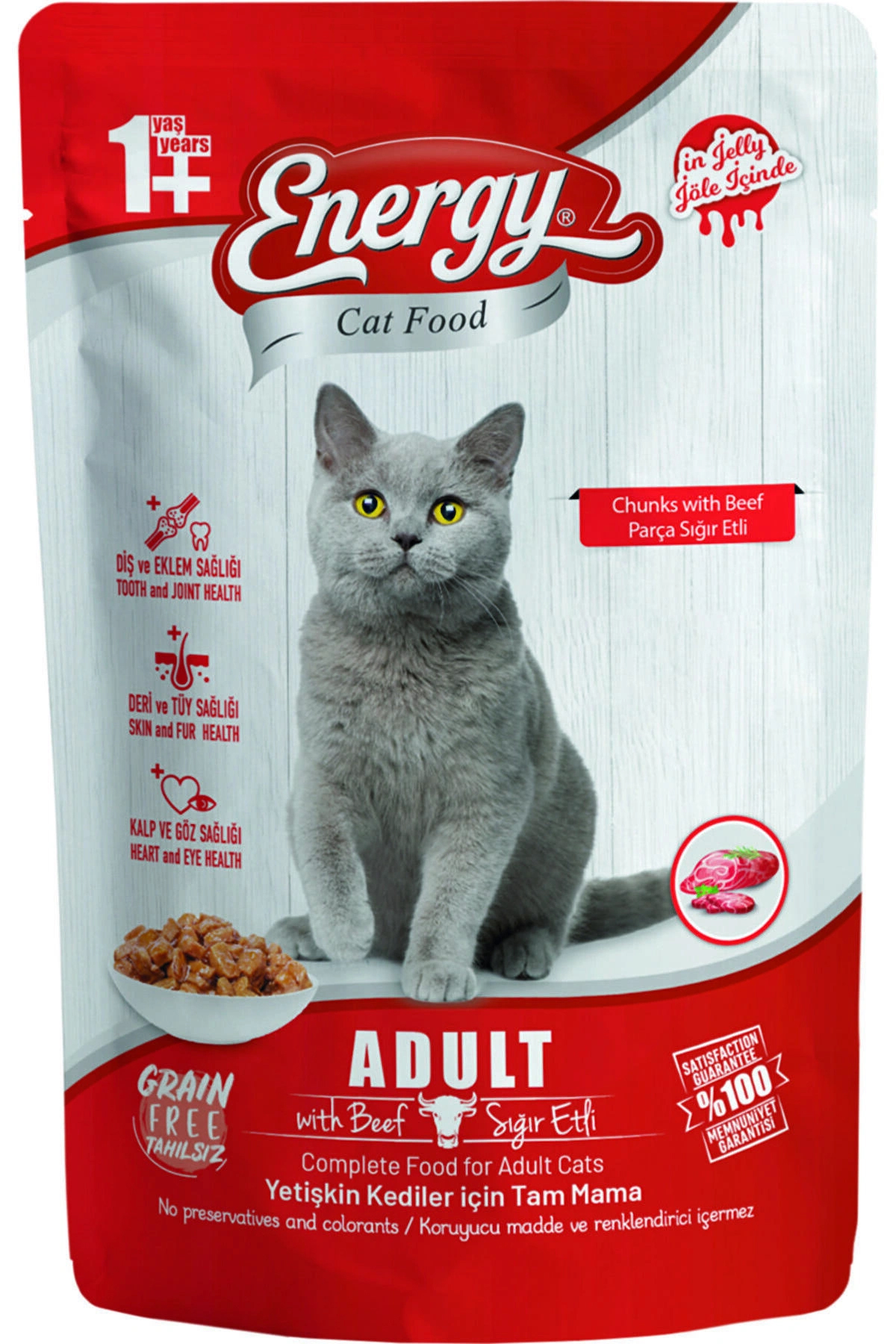 Energy Biftekli Parça Etli Yaş Kedi Maması 24x85 gr