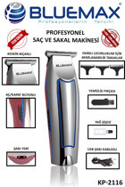 Bluemax KP-2116 Saç Sakal 4 Başlıklı Çok Amaçlı Sinekkaydı Kuru Tıraş Makinası