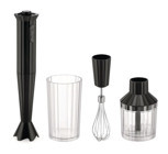 Alessi Plisse 700 ml Plastik Çift Bıçaklı 3'lü Mini Blender Seti Siyah