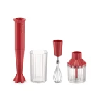 Alessi Plisse 700 ml Plastik Çift Bıçaklı 3'lü Mini Blender Seti Kırmızı