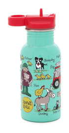 Tyrrell Katz Çiftlik Pipetli Yeşil Çelik Okul Çocuk Suluk 400 ml