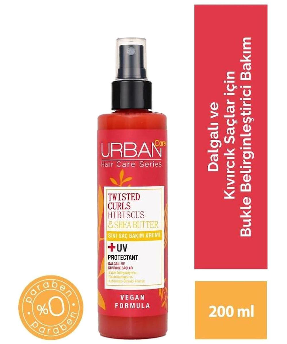 Urban Care Twisted Curls Hibiskus-Shea Bukle Belirginleştirici Dalgalı-Kıvırcık Saçlar İçin Durulanmayan Sıvı Saç Kremi 200 ml