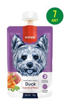 Wanpy Ördek-Havuç Ezme Yetişkin Yaş Köpek Maması 90 gr 7'li