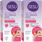 Sesu Hızlı & Kolay & Etkili Akgünlük Bitkisi Hassas Ciltler İçin Tüm Vücut Tüy Dökücü Krem 2x40 ml