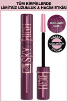 Maybelline New York Lash Sensational Sky High Hacim Veren-Uzunluk Veren Lifting Etkili Burgundy Haze Maskara