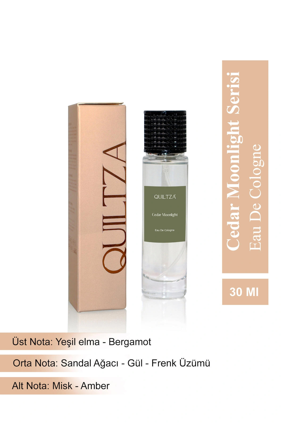 Quiltza Cedar Moonlight Cam Şişe Kolonya 30 ml