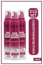 Icon Care Curl Define 4 Kıvırcık Saçlar İçin Şekillendirici Hacim Veren Bukle Belirginleştirici Saç Köpüğü 3x200 ml