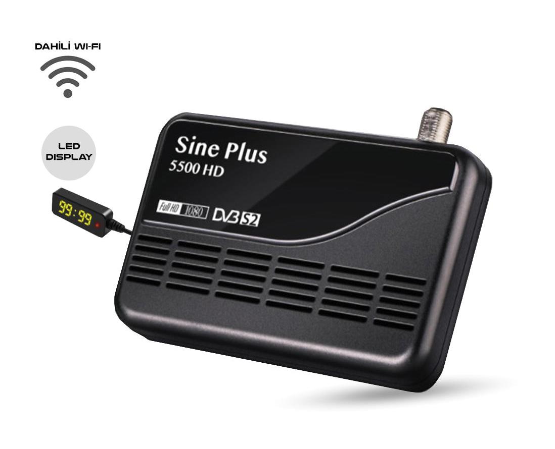 Sine Plus 5500 64 MB İnternetli Mini Çanaklı-Çanaksız Full HD Uydu Alıcısı