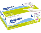 Dolphin Pudralı Lateks Beyaz Large Hijyen Temizlik Eldiveni 100 Adet
