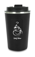 Sedef Silver Mattblack Serisi Paslanmaz Çelik 350 ml Outdoor Bardak Termos Siyah