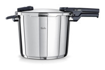 Fissler Vitaquick Glossy Clipso Kapak-Normal Kapak Paslanmaz Çelik 10 lt Düdüklü Tencere Gri