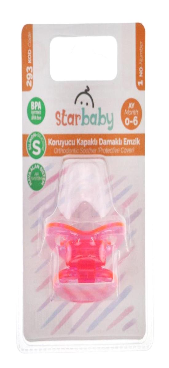 Star Baby 293 No:1 0-6 Ay Yenidoğan Damaklı Silikon Emzik Pembe