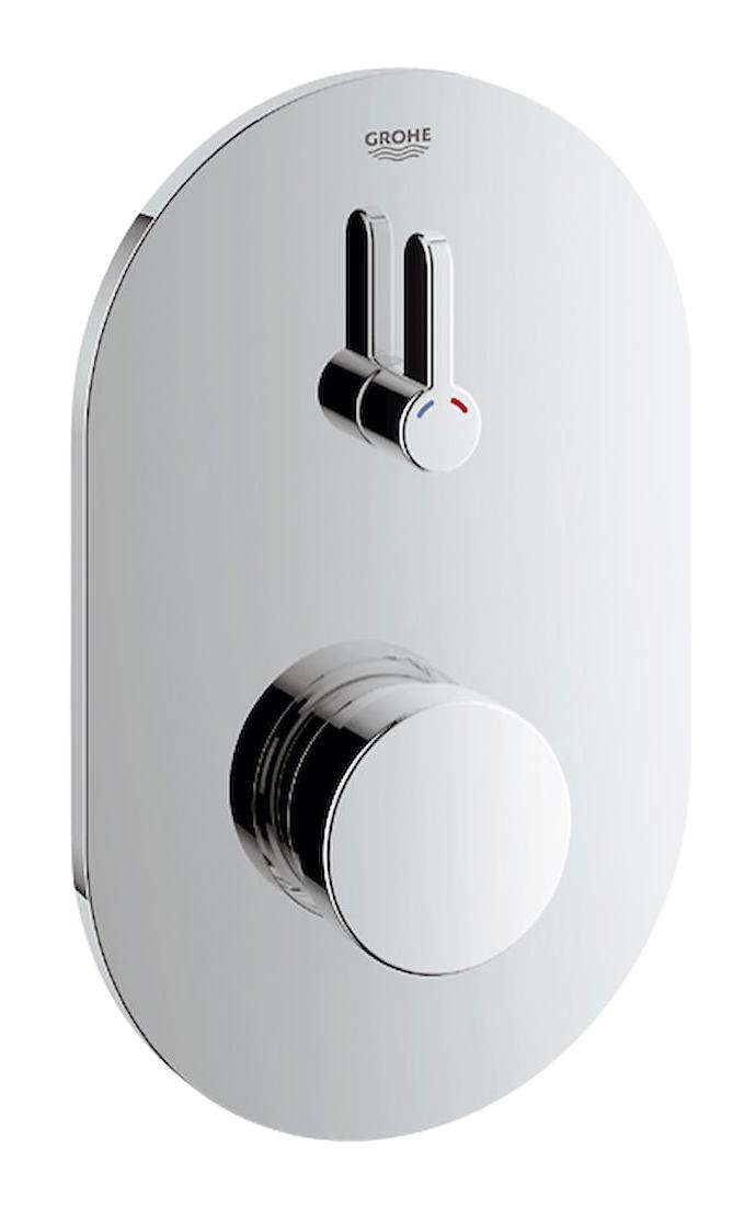 Grohe Eurosmart 36321000 Krom Çiftli Çevirmeli Dereceli Ankastre Yuvarlak Banyo Bataryası Antrasit