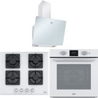 Franke FPJ 615 V WH A/600 - FHNS 604 4G WH C - FSL 86 H WH Dijital Doğalgazlı Cam Klasik Set Üstü Davlumbaz 3'lü Ankastre Set Beyaz