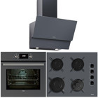 Teka HAK 625 ST - ATV 60 PRO ST Dijital Doğalgazlı Cam Klasik Ankastre Fırın Ocak 3'lü Ankastre Set Gri