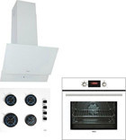 Teka ATV 60 - GBE 64002 KBC WH - HAK627 WH Dijital Doğalgazlı Cam Klasik Set Üstü Davlumbaz 3'lü Ankastre Set Beyaz