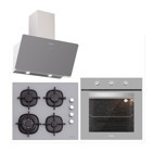 Silverline BO6503S01 - CS5429S01 - 3457 Soho 60 Dijital Doğalgazlı Cam Klasik Set Üstü Davlumbaz 3'lü Ankastre Set Gri