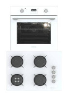 Termikel BO O64D5C W - BH P7194C W Dijital Doğalgazlı Cam Klasik Ankastre Fırın Ocak 2'li Ankastre Set Beyaz