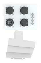 Termikel BH P7194C W - CH S6532C Dijital Doğalgazlı Cam Modern Ocak Davlumbaz İkili Set 2'li Ankastre Set Beyaz