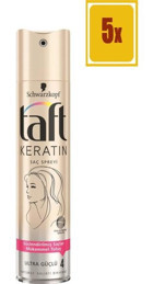 Schwarzkopf Taft Sabitleyici Islak Görünümlü Keratinli Ekstra Güçlü Saç Spreyi 5x250 ml