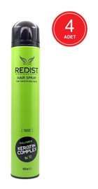Redist Full Force No: 51 Şekillendirici Islak Görünümlü Keratinli Ekstra Güçlü Saç Spreyi 4x400 ml