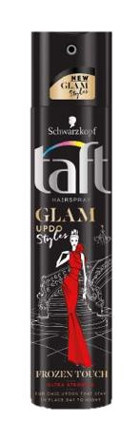 Schwarzkopf Taft Glam Updo Frozen Touch Sabitleyici Islak Görünümlü Provitaminli Güçlü Saç Spreyi 250 ml