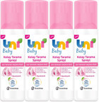 Uni Baby Kolay Tarama Islak Görünümlü Provitaminli Hafif Saç Spreyi 4x200 ml