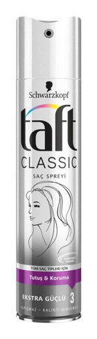 Schwarzkopf Taft Classic Sabitleyici Islak Görünümlü Provitaminli Ekstra Güçlü Saç Spreyi 250 ml
