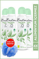 Emotion Natural Breeze Pudrasız Ter Önleyici Organik Sprey Kadın Deodorant 4x150 ml