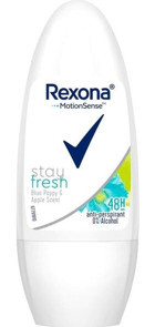 Rexona Fresh Blue Poppy & Apple Pudrasız Ter Önleyici Antiperspirant Roll-On Kadın Deodorant 10x50 ml