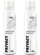 Privacy Addiction Pudrasız Ter Önleyici Sprey Kadın Deodorant 2x150 ml