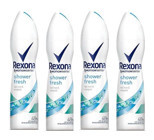 Rexona Shower Fresh Pudralı Ter Önleyici Antiperspirant Sprey Kadın Deodorant 4x150 ml
