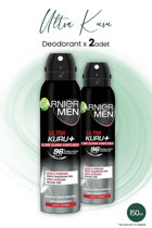 Garnier 96 Saat Ultra Kuru Pudrasız Ter Önleyici Antiperspirant Sprey Erkek Deodorant 2x150 ml