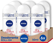 Nivea Dry Comfort Pudrasız Ter Önleyici Antiperspirant Roll-On Kadın Deodorant 6x50 ml