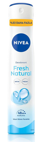 Nivea Natural Fresh Pudralı Ter Önleyici Organik Antiperspirant Sprey Kadın Deodorant 200 ml
