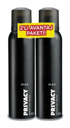 Privacy 48 Saat Pudrasız Ter Önleyici Sprey Erkek Deodorant 2x150 ml