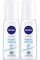 Nivea Natural Fresh Pump Pudrasız Ter Önleyici Organik Sprey Kadın Deodorant 2x75 ml