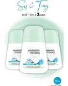 Garnier Mineral Saf & Temiz Pudrasız Ter Önleyici Antiperspirant Roll-On Kadın Deodorant 3x150 ml