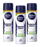 Nivea Sensitive Protect Pudralı Ter Önleyici Antiperspirant Sprey Erkek Deodorant 3x150 ml