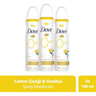 Dove Pudrasız Ter Önleyici Sprey Kadın Deodorant 3x150 ml