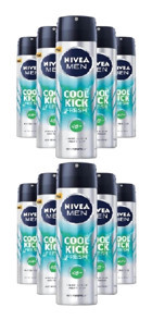 Nivea Cool Kick Fresh Pudrasız Ter Önleyici Antiperspirant Sprey Erkek Deodorant 10x150 ml
