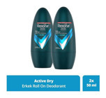 Rexona Active Dry Pudrasız Ter Önleyici Antiperspirant Roll-On Erkek Deodorant 2x50 ml