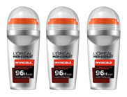L'Oreal Paris Expert Invinvible Pudrasız Ter Önleyici Antiperspirant Roll-On Erkek Deodorant 3x50 ml